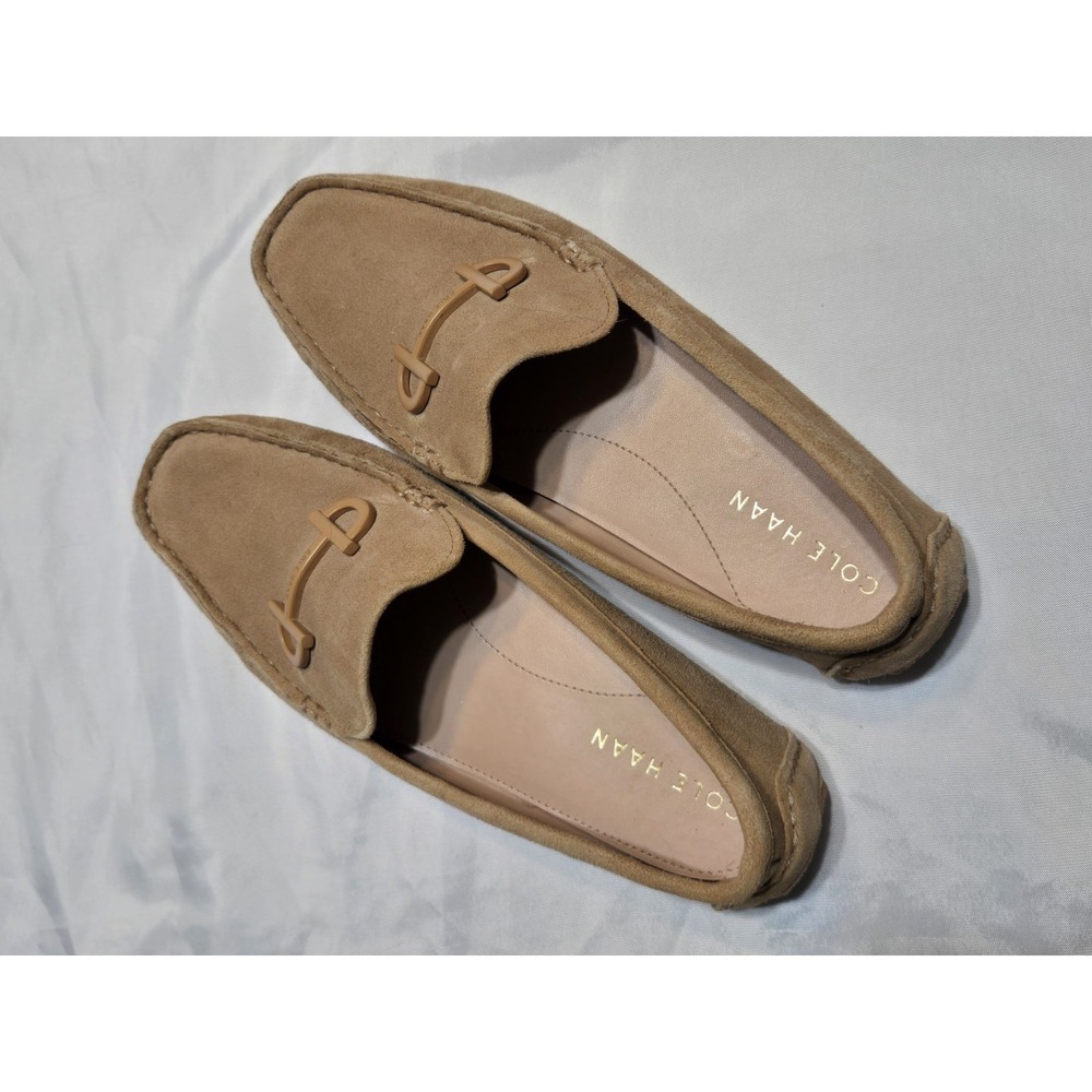 Cole Haan Tully Driver Moccasins Loafers Shoes Womens Sz 6B Tan Suede Quiet Lux